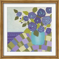 Blue Vase, Purple Flowers Fine Art Print