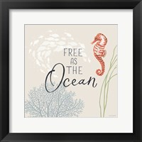 Free As the Ocean IX on Sand Framed Print