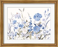 Blue Boho Wildflowers Fine Art Print