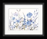 Blue Boho Wildflowers Fine Art Print