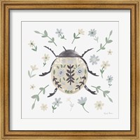 Folk Beetle I Neutral Fine Art Print