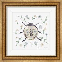 Folk Beetle I Neutral Fine Art Print