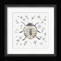 Folk Beetle I Neutral Fine Art Print