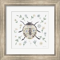 Folk Beetle I Neutral Fine Art Print