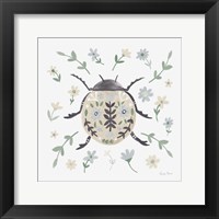 Folk Beetle I Neutral Fine Art Print