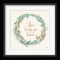 Leaf and Stem Wreath II Framed Print