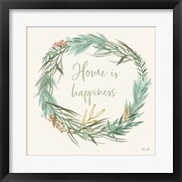 Leaf and Stem Wreath I Framed Print
