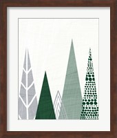 Geometric Forest III Green Gray Fine Art Print