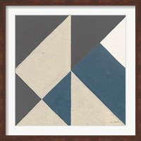 Triangles I Teal Crop Fine Art Print