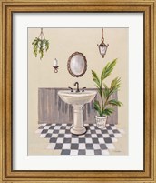 Gray Cottage Bathroom II Fine Art Print