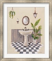 Gray Cottage Bathroom II Fine Art Print