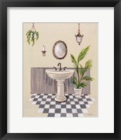 Gray Cottage Bathroom II Framed Print