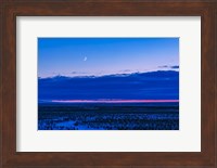 The Low Waxing Crescent Moon in the Evening Sky Fine Art Print