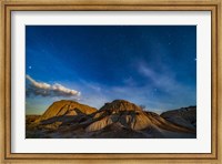 Moonrise Over Dinosaur Provincial Park, Alberta, Canada Fine Art Print