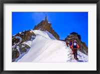 Mountaineers Climbing the Aiguille Du Midi, France Fine Art Print