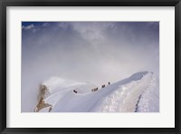 Mountaineering on the Path from the Aiguille Du Midi, France Fine Art Print