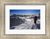 Mountain Climbers Descending from the Aiguille Du Midi Fine Art Print