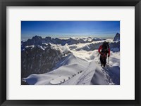 Mountain Climbers Descending from the Aiguille Du Midi Fine Art Print