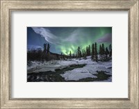 Northern Lights Above Fish Lake, Whitehorse, Yukon, Canada Fine Art Print
