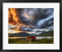Small Boat With Moody Sky, Carcross, Yukon, Canada Fine Art Print