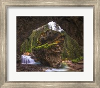 View from Inside a Cave in Banff National Park, Alberta, Canada Fine Art Print