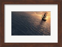 A Spanish Brig Sailing Ship Out at Sea Fine Art Print