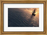 A Spanish Brig Sailing Ship Out at Sea Fine Art Print