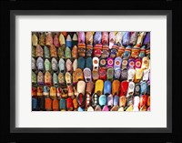 Moroccan Slippers on Display in  Fez, Morocco Fine Art Print