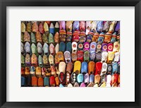 Moroccan Slippers on Display in  Fez, Morocco Fine Art Print