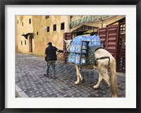Mule Carrying Water, Through the Medina in Fes, Morocco, Africa Fine Art Print