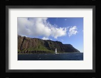 Sailboat Along the Na Pali Coast Fine Art Print