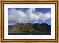 Sailboat Along the Na Pali Coast, Kauai Fine Art Print