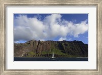 Sailboat Along the Na Pali Coast, Kauai Fine Art Print