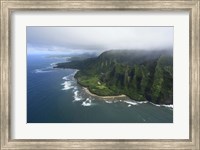 Aerial View Of Kauai Coastline, Hawaii Fine Art Print