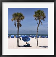 Umbrella, Chairs and Palm Trees Fine Art Print
