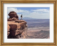 Adult Male Standing on the Edge Of a Cliff,Utah Fine Art Print