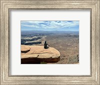 Adult Male Sitting on the Edge Of a Stunning Viewpoint Fine Art Print