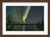 Aurora and Big Dipper Over Tibbitt Lake Near Yellowknife Fine Art Print