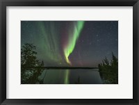 Aurora and Big Dipper Over Tibbitt Lake Near Yellowknife Fine Art Print
