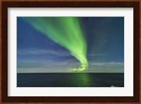 Aurora in Moonlight Over the Barents Sea Fine Art Print