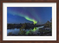 Aurora in Twilight at Tibbitt Lake, Yellowknife Fine Art Print