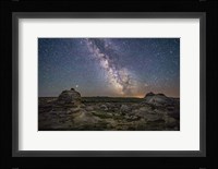 Mars and the Galactic Center of Milky Way Over Writing-On-Stone Provincial Park Fine Art Print