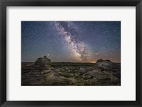 Mars and the Galactic Center of Milky Way Over Writing-On-Stone Provincial Park Fine Art Print
