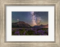 The Summer Milky Way and Mars Over Waterton Valley and Vimy Peak Fine Art Print