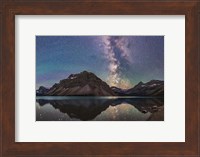 Milky Way Reflections at Bow Lake in Banff National Park, Alberta Fine Art Print