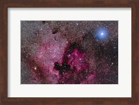 The North America Nebula Near Teh Bright Blue-White Star Deneb Fine Art Print