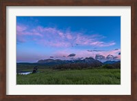A Photographer in the Evening Twilight at Waterton Lakes National Park Fine Art Print
