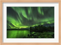 A Bright Sky-Filling Aurora at Tibbitt Lake East of Yellowknife Fine Art Print