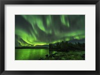 A Bright Sky-Filling Aurora at Tibbitt Lake East of Yellowknife Fine Art Print