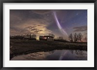 The Unusual STEVE Auroral Arc Over a House in Southern Alberta Fine Art Print